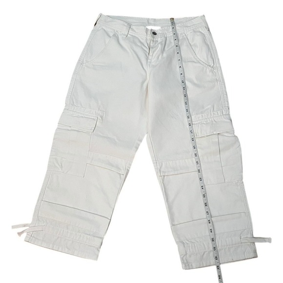 Sundance White Cargo Utility‎ Crop Pants 100% Cotton Sz 6 - Picture 8 of 16